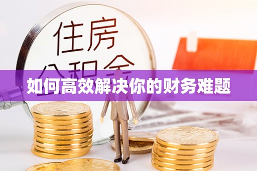 宁陕如何高效解决你的财务难题